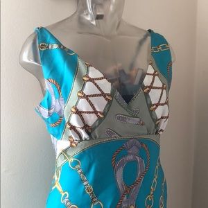 Tommy Hilfiger scarf silk midi dress sz 6